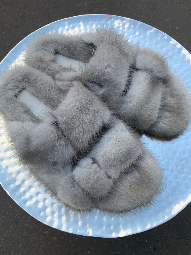 Sandales en vison premium - Gris