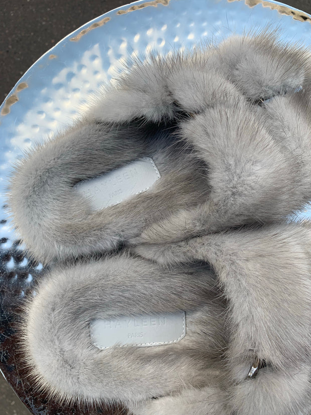 Sandales en vison premium - Gris