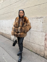 Long manteau fourrure raccoon « Jayleen »