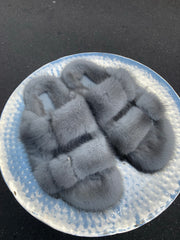 Sandales en vison premium - Gris