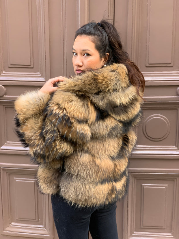 Manteau fourrure en Raccoon "Madeleen"